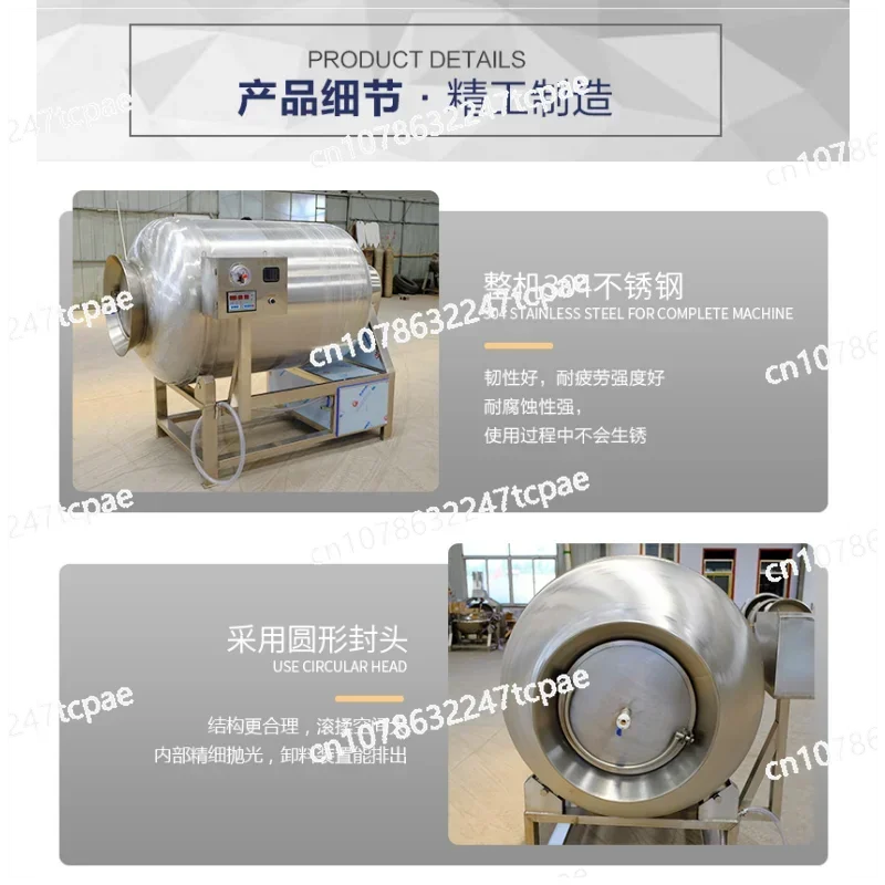 Automatic whole chicken vacuum refrigeration tumbler, fresh meat marinating machine equipment, beef marinating tumbler