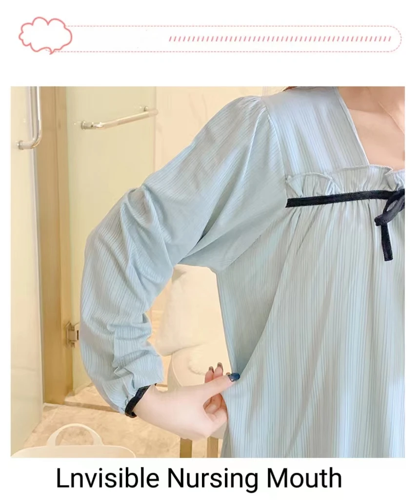 The New Monthly Clothing Breastfeeding Clothes Spring And Summer Nursing Pajamas Milk Cotton Maternity Nursing Pajamas Home Wear