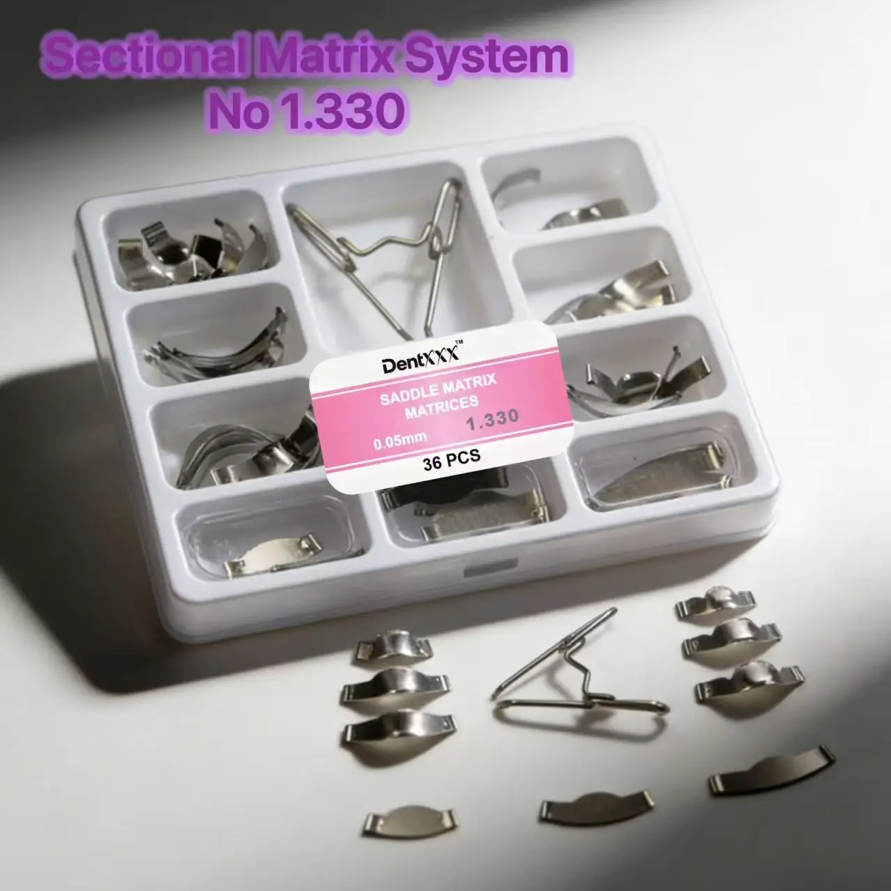 36PCS Saddle Matrix Matrices  0.05MM Sectional Forming Clips Kit No.1330