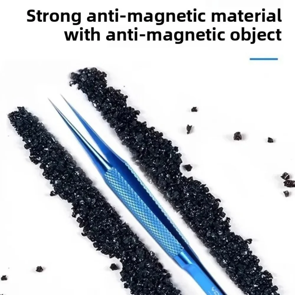 Antimagnetic Electronics maintenance Tweezers 0.15mm Precision Titanium Alloy Professional Repair Fingerprint Flywire Tweezers