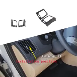 For Hyundai Starex H-1 H1 2018 2019 2020 2021 2022 Car Carbon Fiber Air Conditioning Outlet Vent Styling Cover Frame Trim 2Pcs