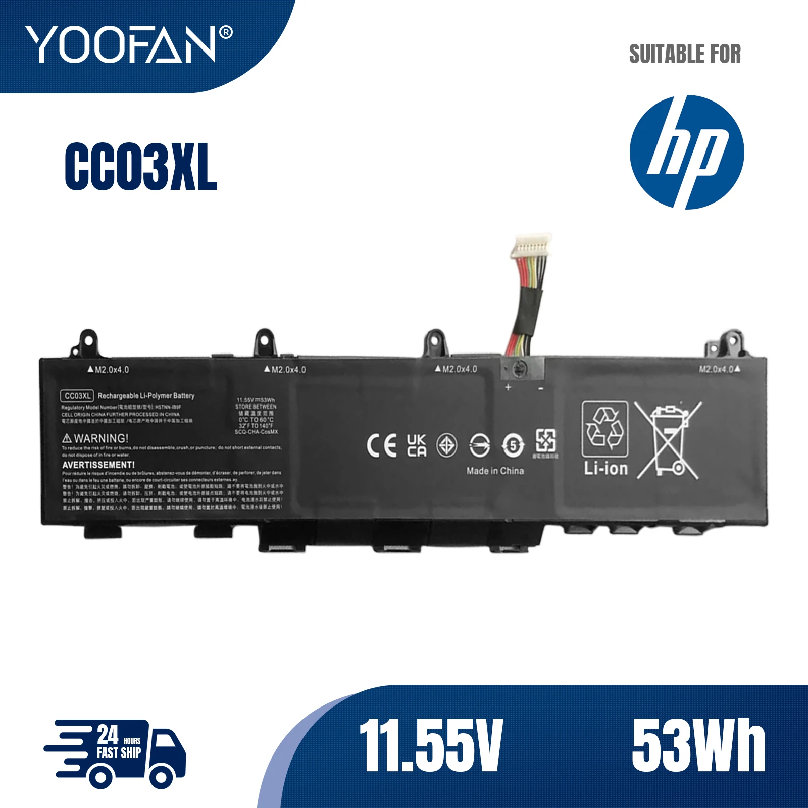 YOOFAN CC03XL Laptop Battery Replacement for HP ZBook Firefly 14 G7 G8 EliteBook 830 835 840 845 G7 G8 Probook 635 Aero G7 G8