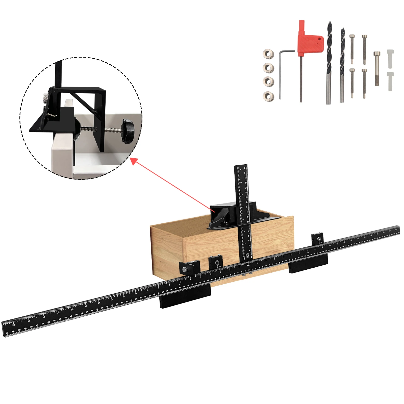 

Cabinet Hardware Jig, Cabinet Handle Template Tool with for Handles, Aluminum Alloy