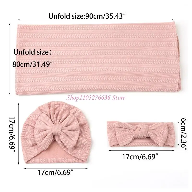 r6fd 3pcs เด็ก bowknot babies รับผ้าห่มหมวกแถบการถ่ายภาพชุดอุปกรณ์ประกอบฉากสำหรับเด็กผู้หญิงอาบน้ำของขวัญ