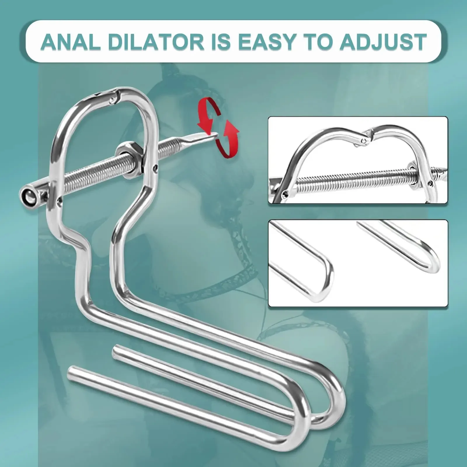 Metal Speculum Women Backyard Development Male Extreme Anal Adult Anal Dilator SM Manual Adjustment Anal Extender Sex Toys - Image 3