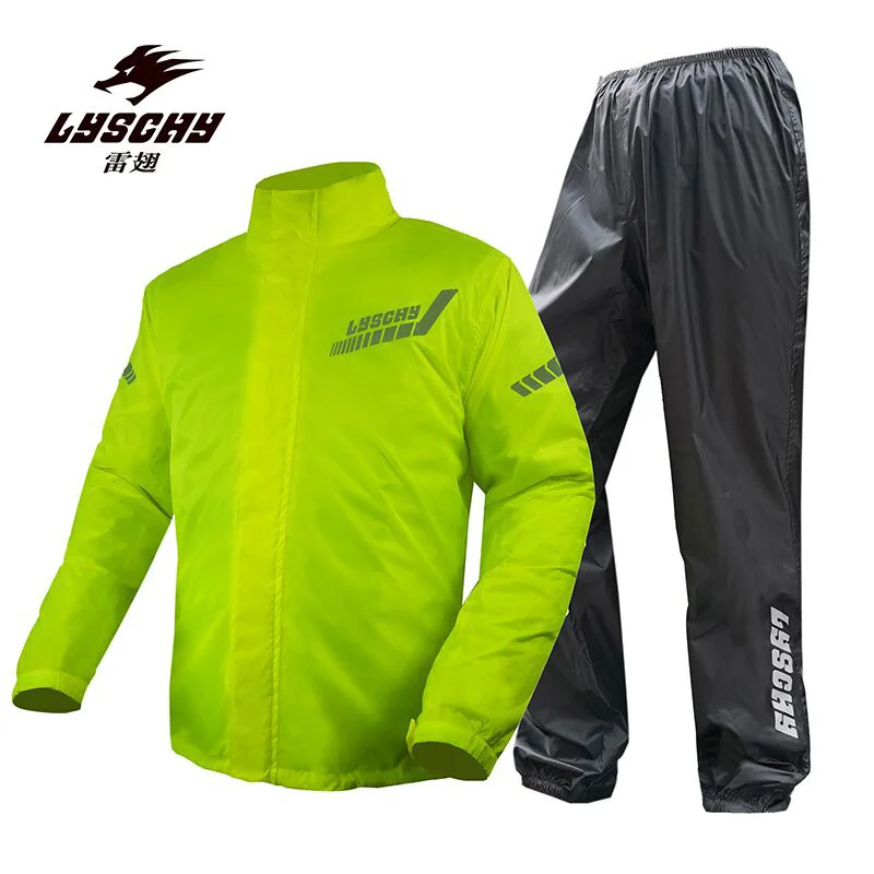 LYSCHY LY-R02 Raincoat Rain Pants Fluorescent Yellow Reflective Hooded Split Raincoat Motorcycle Riding Outdoor Raincoat Set