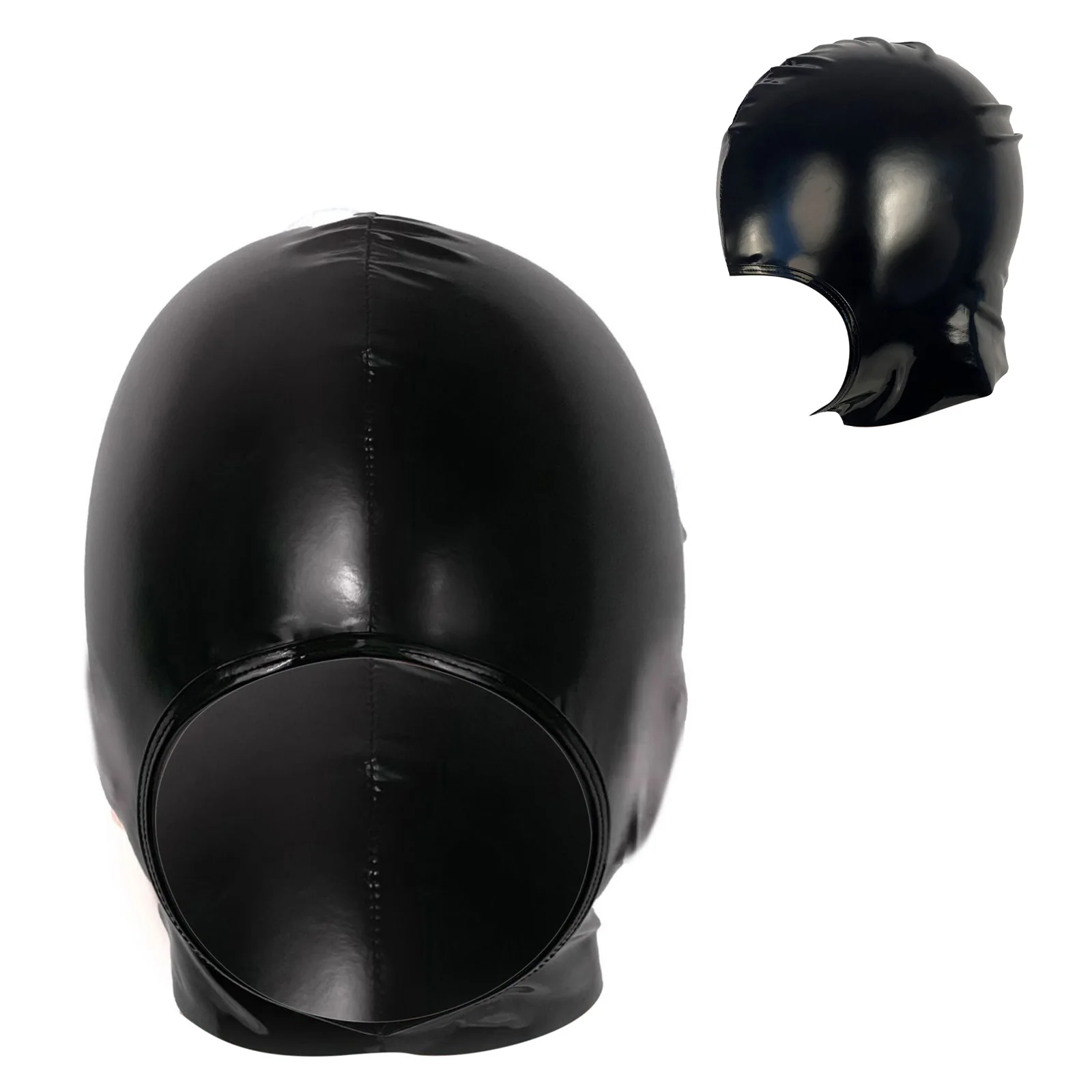 Máscara facial de látex para homens e mulheres, pano bronzeador pu, boca aberta, capa de cabeça, casais, adulto, máscara facial completa para dramatização, fantasia, roupa de balada