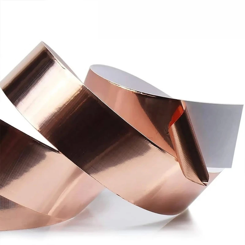 Factory Supply Double Conductive Copper Foil Tape 0.15mm Thickness 50 Meters Length Custom Slit Width Available