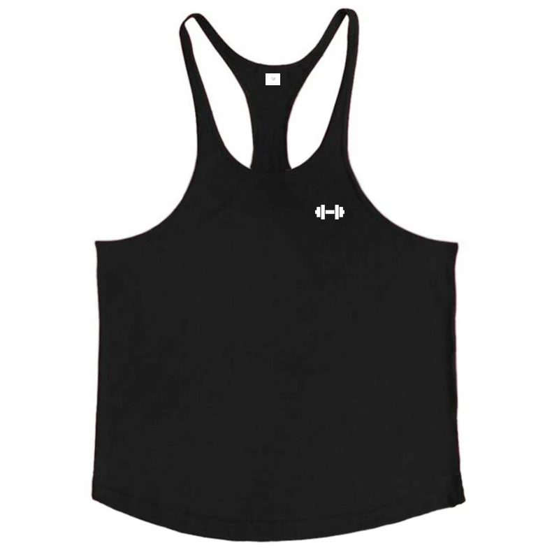 Gym Stringer Y-back Tank Tops Mens Bodybuilding Cotton Sleeveless Shirts Summer Casual Fitness Singlets Workout Muscle Clothing