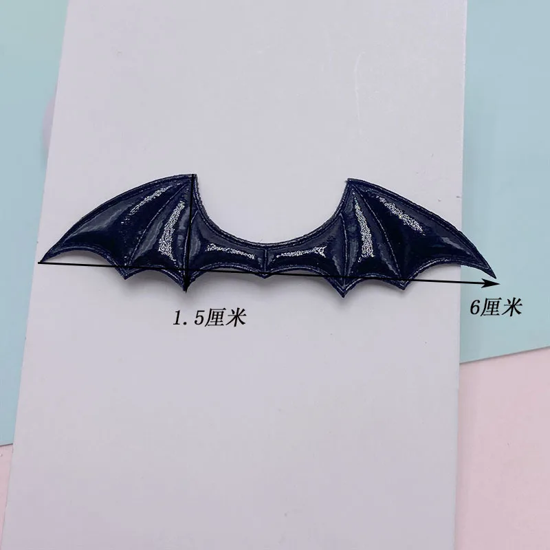 Leather Fabric Halloween Demon Bat Wings Padded Appliques For DIY Halloween Costume Vampire Hair Clip Decoration Accessories