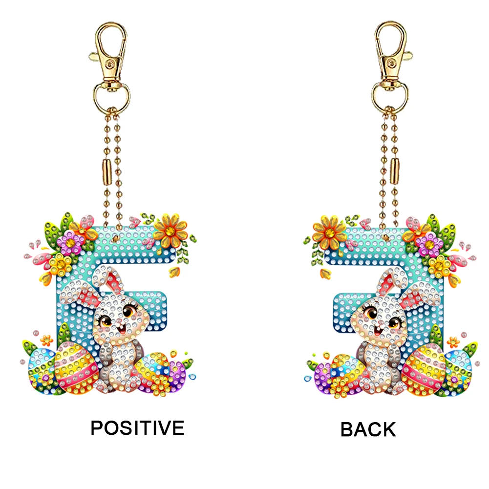 

PET Double Sided Special Shaped Easter Alphabet DIY Diamond Painting Keychain