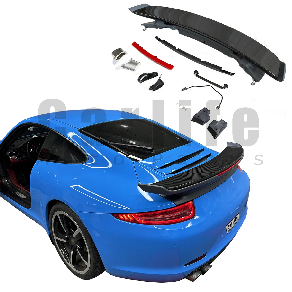 

Super Good Selling Modification Parts Carbon Fiber Electric Lifting Rear Diffuser with Light for 911 2011-2015.