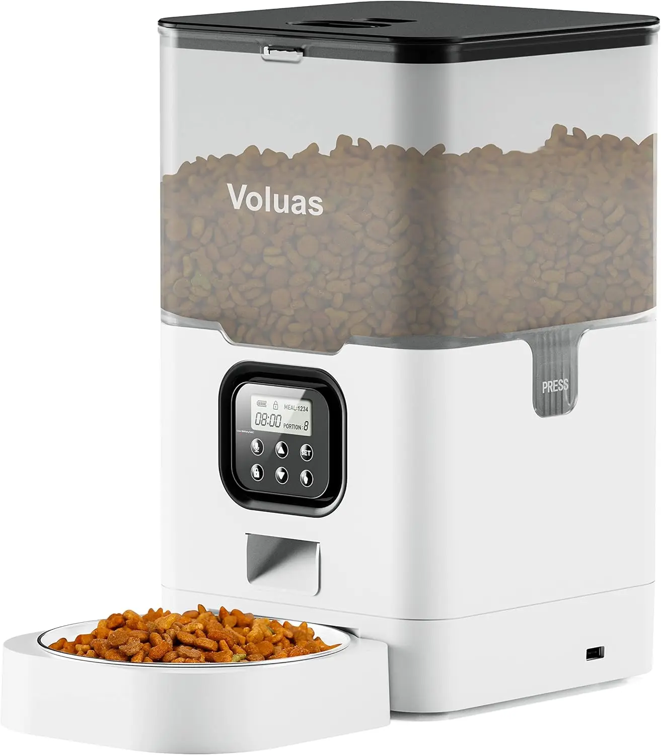 

Automatic Cat Feeder with Timer, Voice Recorder, 4 Meals/Day, Portion Control