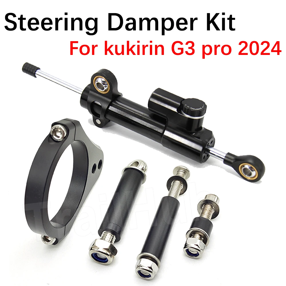 Steering Damper For Scooter kukirin G3 pro 2024 Stabilizer Mounting Electric Scooter Aluminum and Steel Modification Bracket