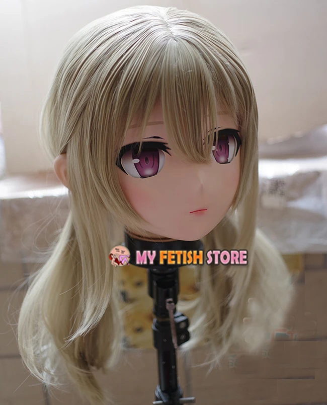 (KM119) Handmade Female Resin Crossdress Pretty Girl 3/4 Head Lolita Doll Mask Japanese Anime Cosplay Kigurumi Mask Crossdresser