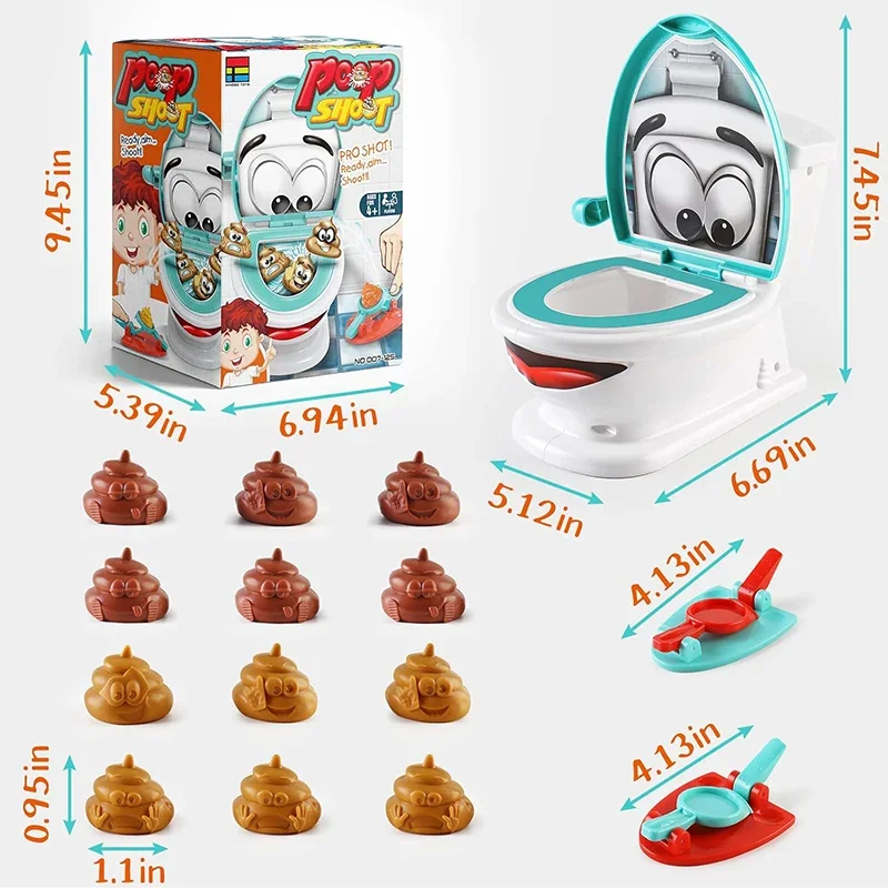 Funny Toilet Games Funny Family Party Poop Shoot Game Toy Includes 12 Poos 2 Launchers and A Sticker Creative Party Game