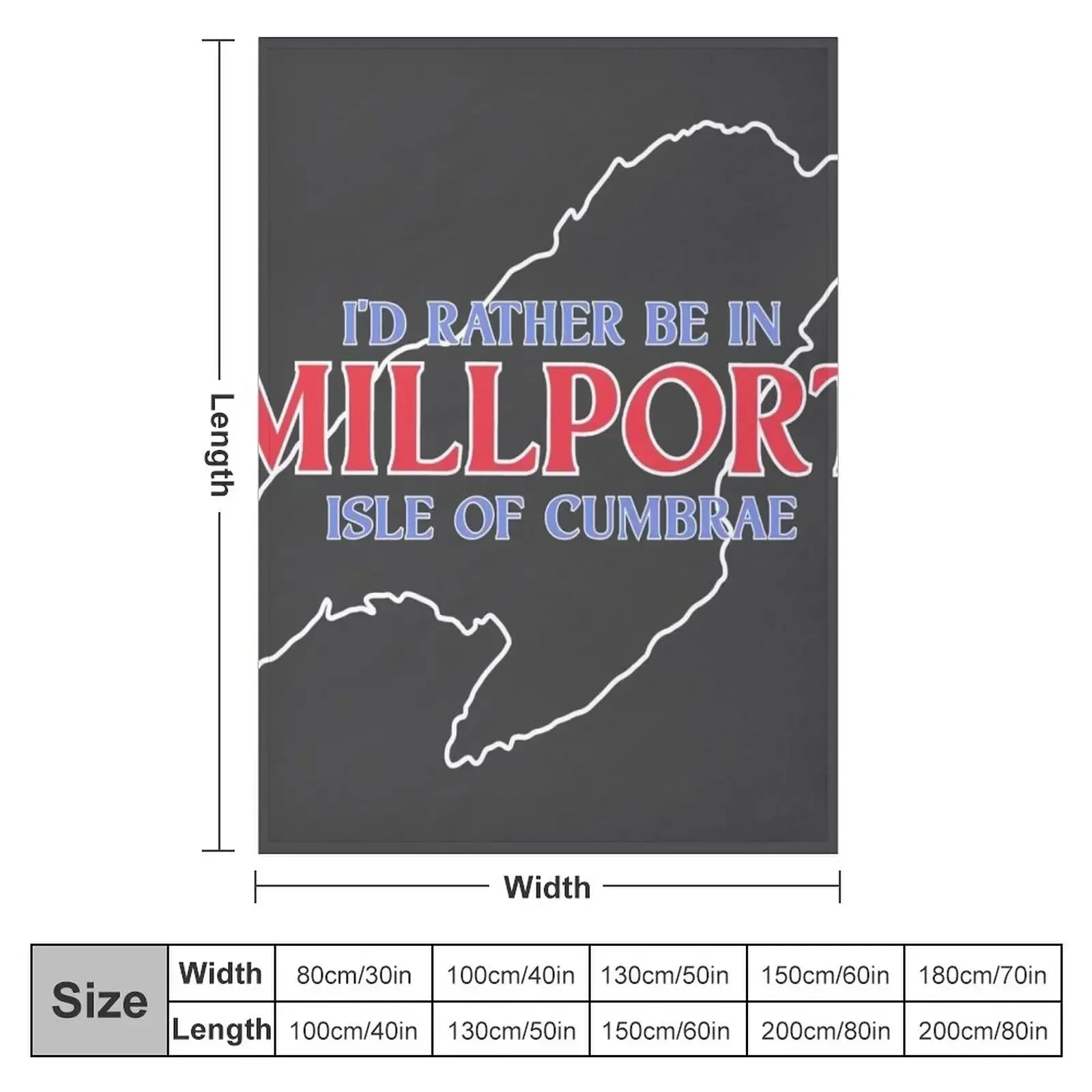 I'd Rather be in Millport Throw Blanket couch cozy soft plush fuzzy picnic outdoor blanket