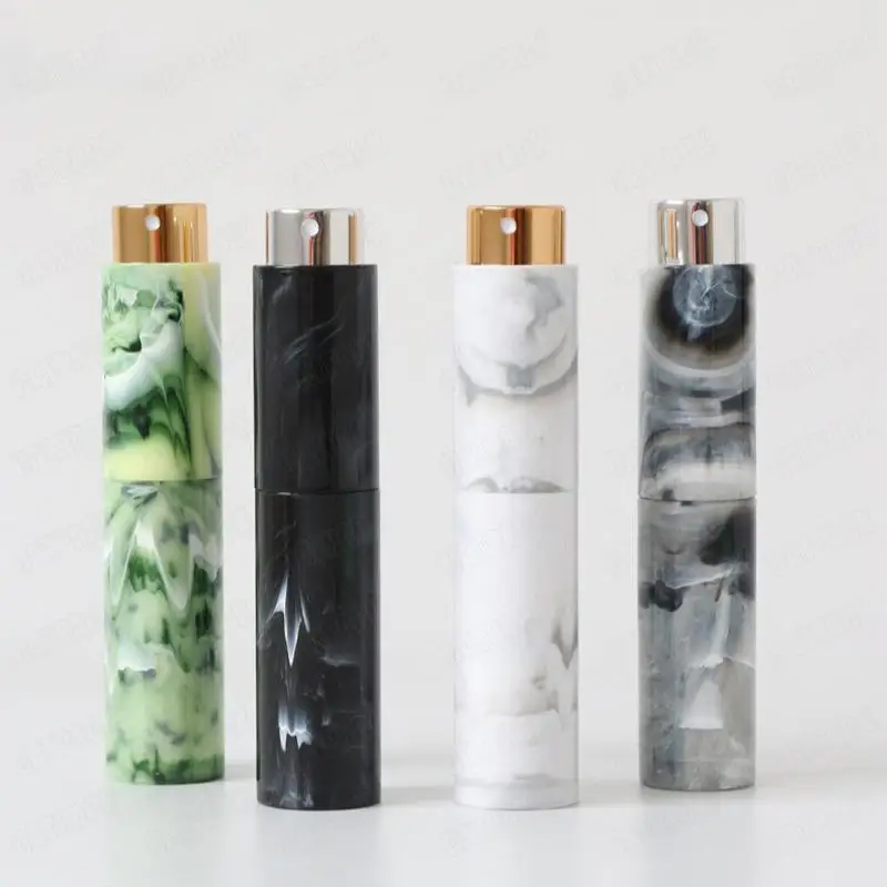 10ml Metal Perfume Bottle Marble Ink Pattern Refillable Travel Portable Spray Case Glass Aluminum Cosmetic Container Atomizer