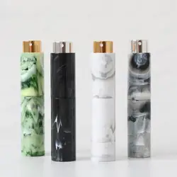 10ml Metal parfüm şişesi mermer mürekkep desen doldurulabilir seyahat taşınabilir sprey durumda cam alüminyum kozmetik konteyner Atomizer