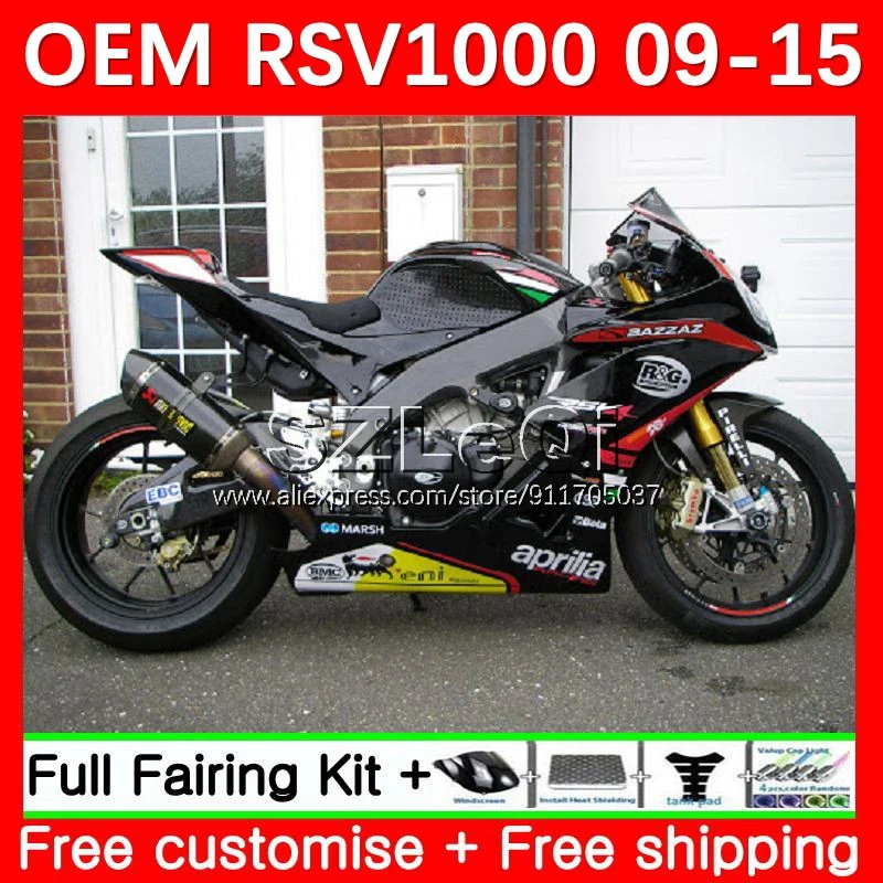 Injection For Aprilia RSV4 RSV 1000 R 1000R Stock black 12No.70 RSV1000 09 10 11 12 13 14 15 RSV1000RR 2009 2011 2015 Fairings