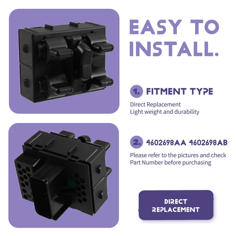 

WO-переключатель дверного окна 4602698AA 901-394 PT Cruiser переключатель дверного окна переключатель окна для Chrysler