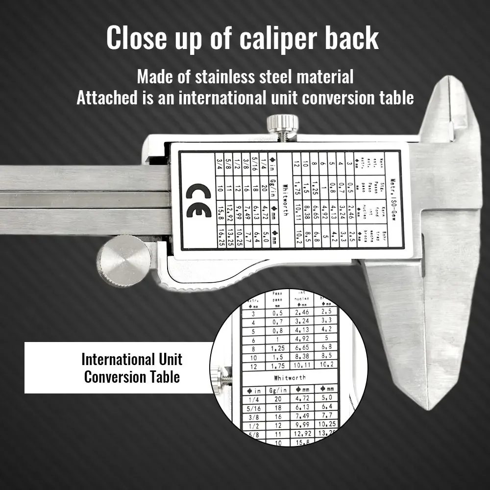Digitaler Messschieber, Edelstahl-Messschieber, 0–150 mm, 15,2 cm, 0,01 mm, Digitalanzeige, elektronisches Lineal, Längenmessung, DIY-Werkzeug