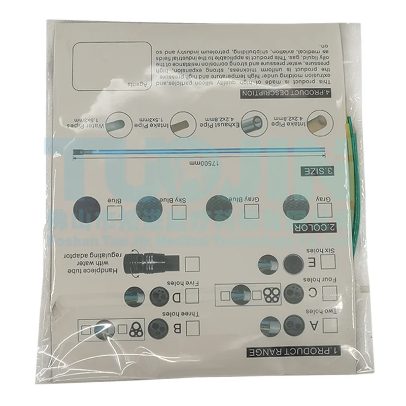 Dental 6 Holes Silicone Fiber Optic Tubing Hose For Handpiece High Speed Handpiece Tube Pipe With Connector  Dental Material