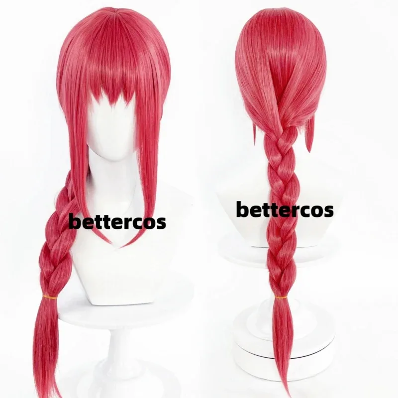 Disponibile Anime lungo rosso intrecciato da donna resistente al calore capelli sintetici parrucche Makima cosplay + cuffia per parrucca A; 56G;VU,;'89L;