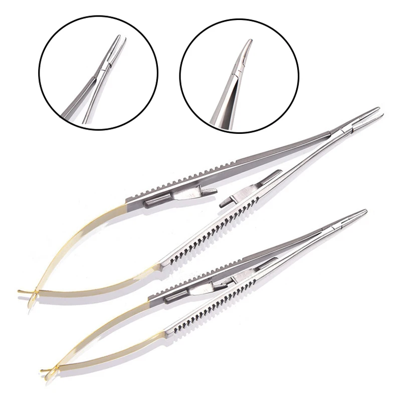 Professional Castroviejo Needle Holder for Dental Implant & Orthodontic Surgery | 14cm/16cm Straight/Curved Tips | High-Precisio