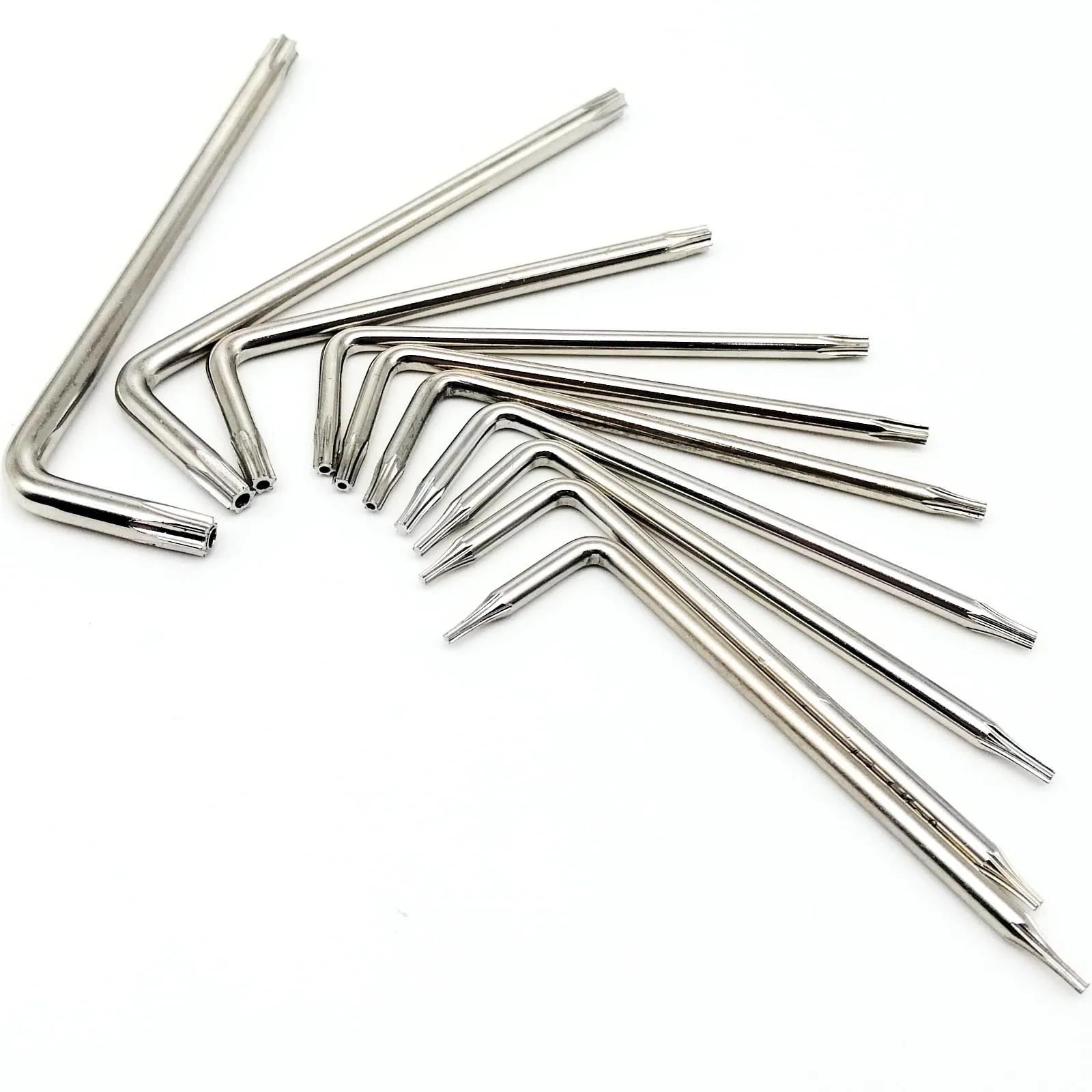 2pcs Steel T4 T5 T6 T7 T8 T9 T10 T15 T20 T25 T30 T40 Six Lobe Torx Head Tamper Proof Security Bolt Screwdriver Screw Driver Key