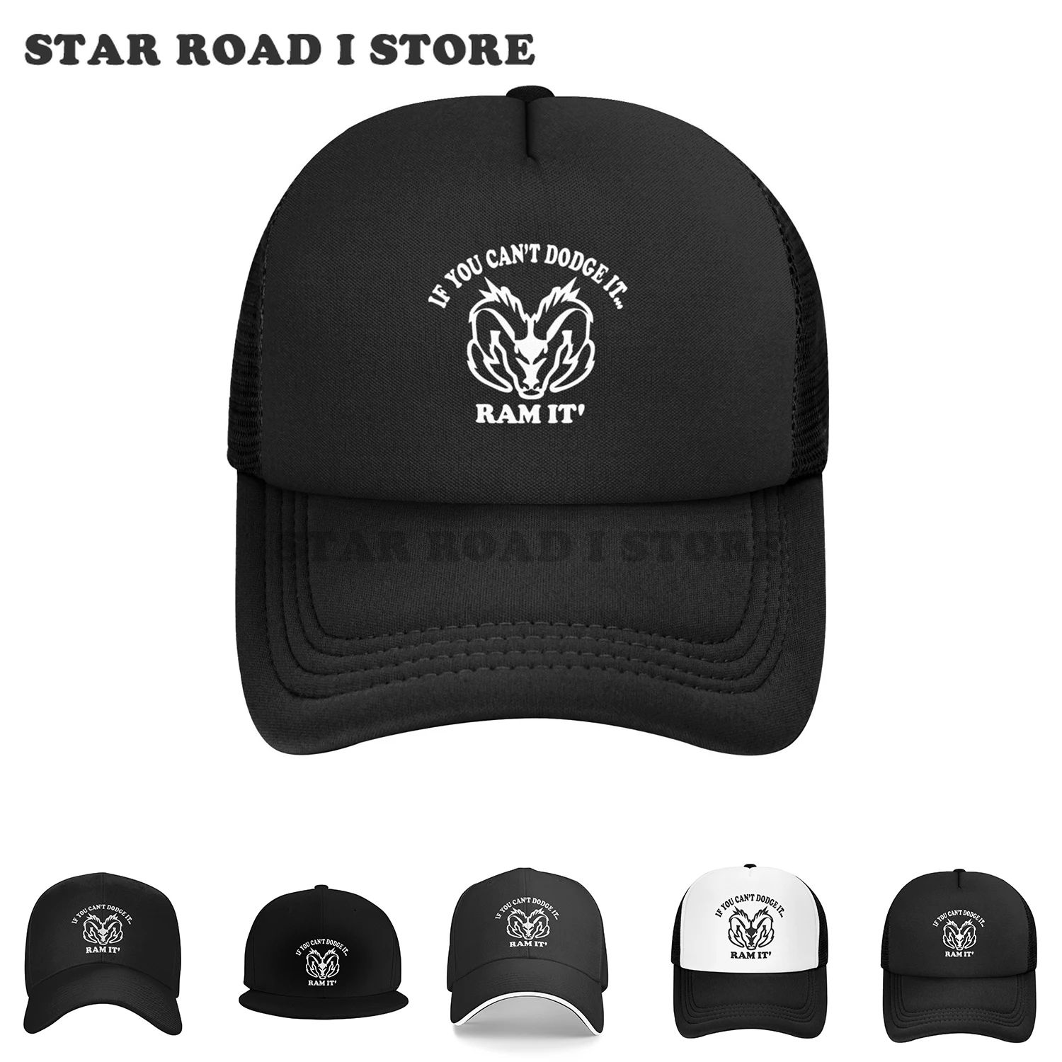 

If You Cant Dodge Baseball Cap It Ram It Outdoor Gym Washed Trucker Hat Couple Women Y2k Cute Baseball Caps for Unisex