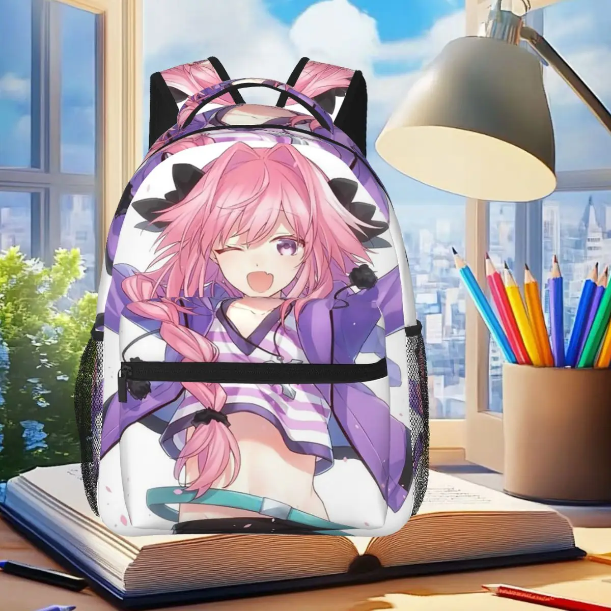 

Fate Apocrypha Astolfo Anime Backpack Student Boys Girls BookBag Kids School Bag Computer Shoulder Bags for Men Women