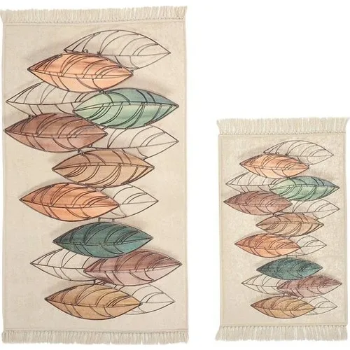 Land Of dowry Leaf Rectangle Bathroom Mat Set 2 Li