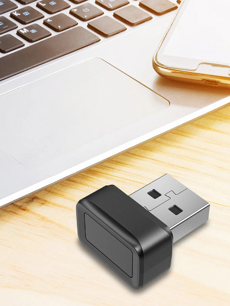 USB Fingerprint Key Reader FIDO U2F Windows Hello Biometric Fingerprint Scanner Anti-Spoofing for PC or Laptop