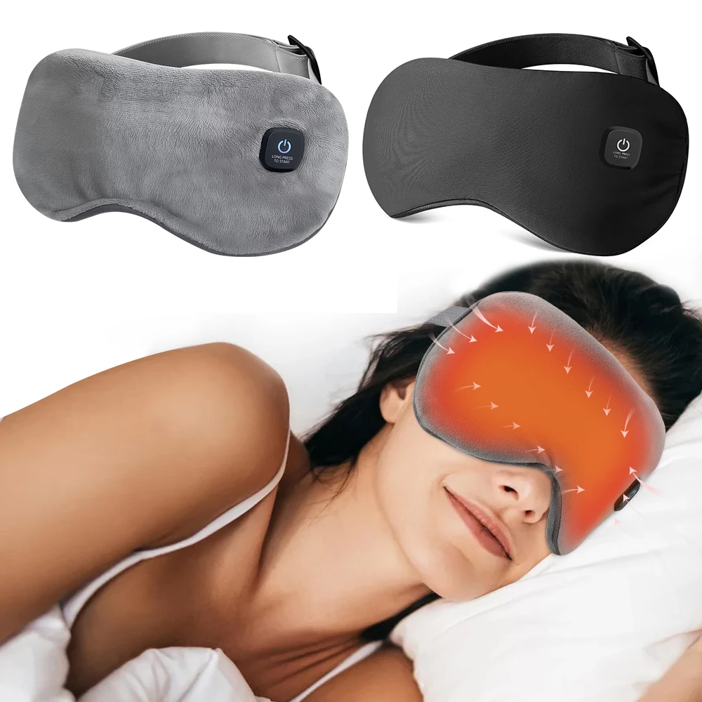 3 Levels Hot Compress Eye Mask Electric Heated Eye Massager Constant Temperature Smart Timing Sleeping Eyeshades for Dark Circle