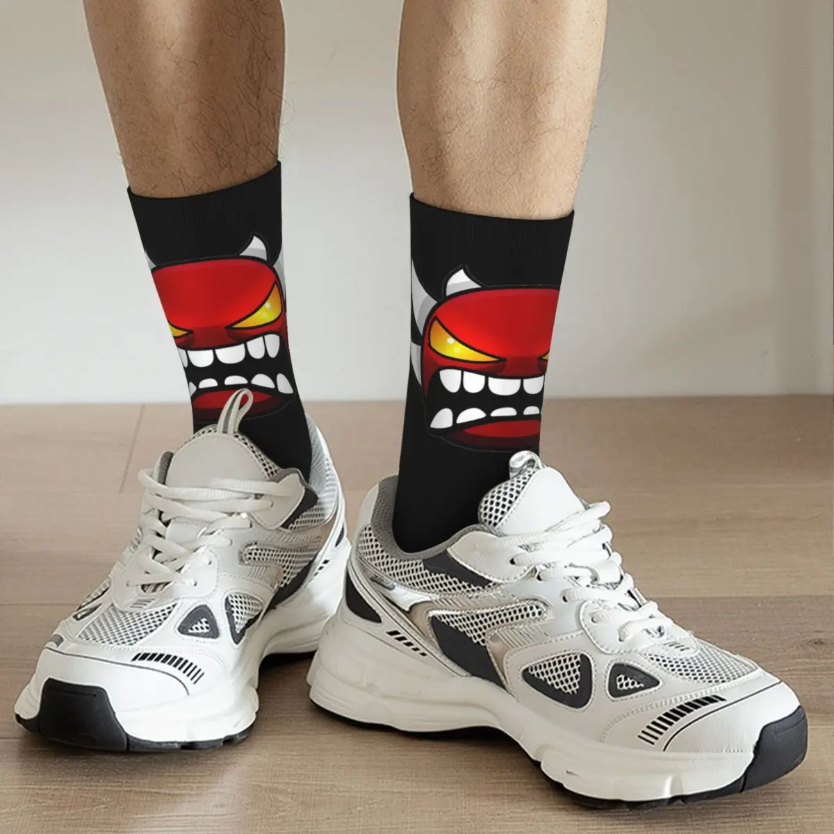 Calzini da cruscotto con geometria per videogiochi Calze super morbide Harajuku Calzini lunghi per tutte le stagioni Accessori per uomo donna Regalo di compleanno