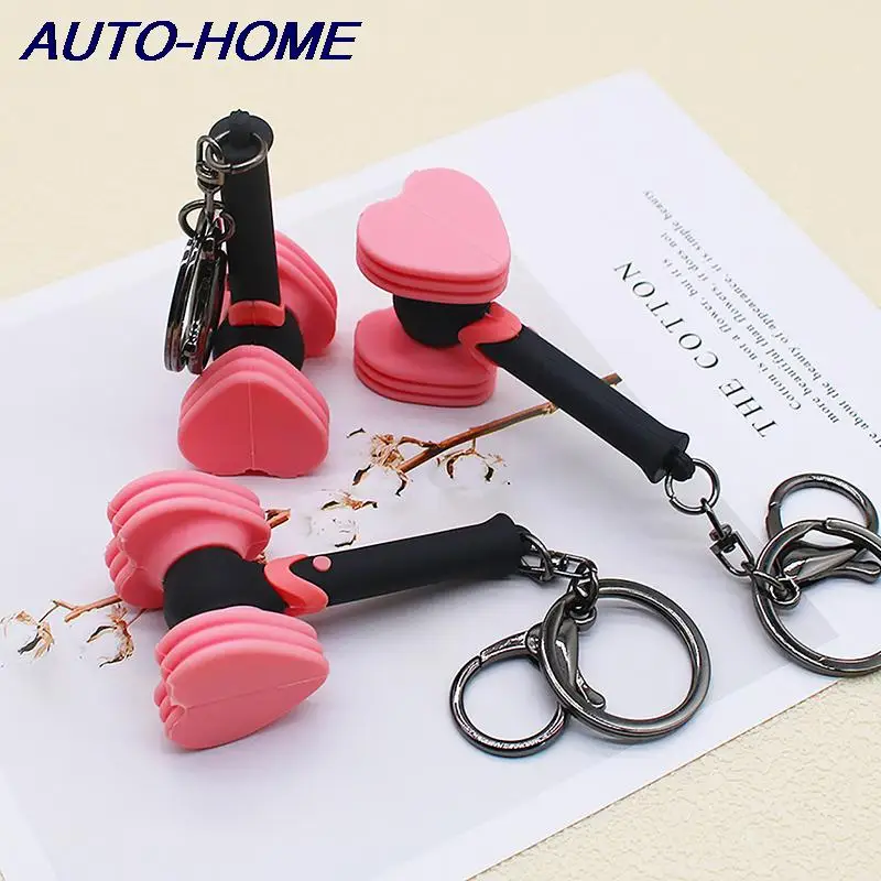 Korean Stars Love Hammer Keychain Cut Rescue Stick Key Ring For Men Women Car Bag Pendant Toy Jewelry Fans Gift