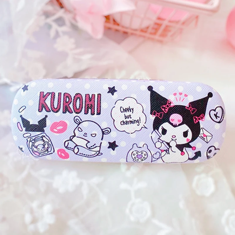 Hello Kitty Cinnamoroll Kuromi Melody estuche para gafas Kawaii lindo creativo portátil gafas para miopía caja de almacenamiento regalos para niñas