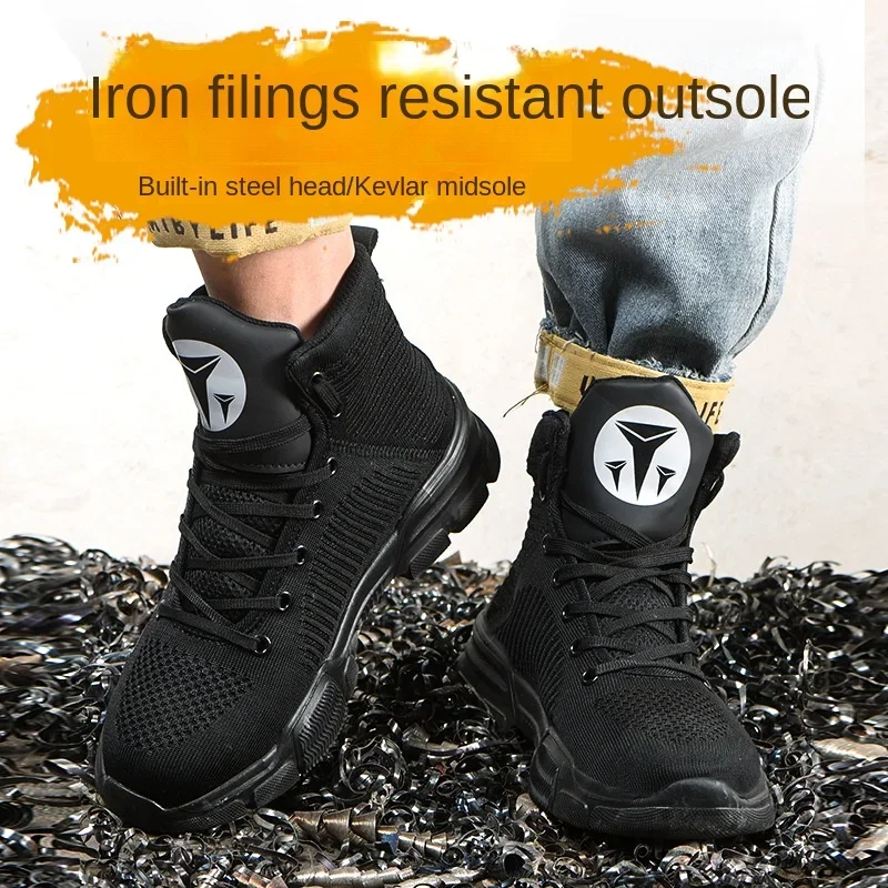 One Piece of Breathable Anti Impact and Anti Puncture Work Shoes with High Banging Steel Toe Cap for Distribution