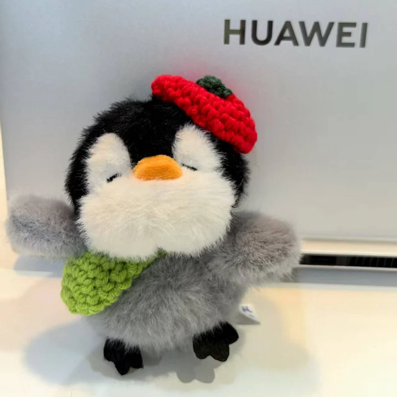 10cm Wear A Hat Backpack Penguin Decoration Plush Toy Gift Keychain Cute Doll Pendant Lovely Penguin Dolls Holiday Birthday Gift