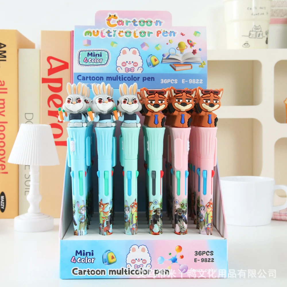 

Zootopia four-color ballpoint pen with creative design, multi-color pen, student portable writing and drawing pen