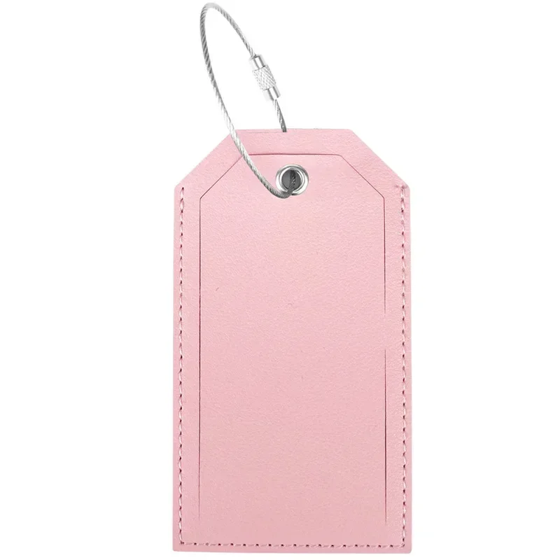 Women Men Luggage Tags for Suitcases Travel Accessories Fashion Solid Color PU Leather Suitcase Bag Label Tag Name ID Address