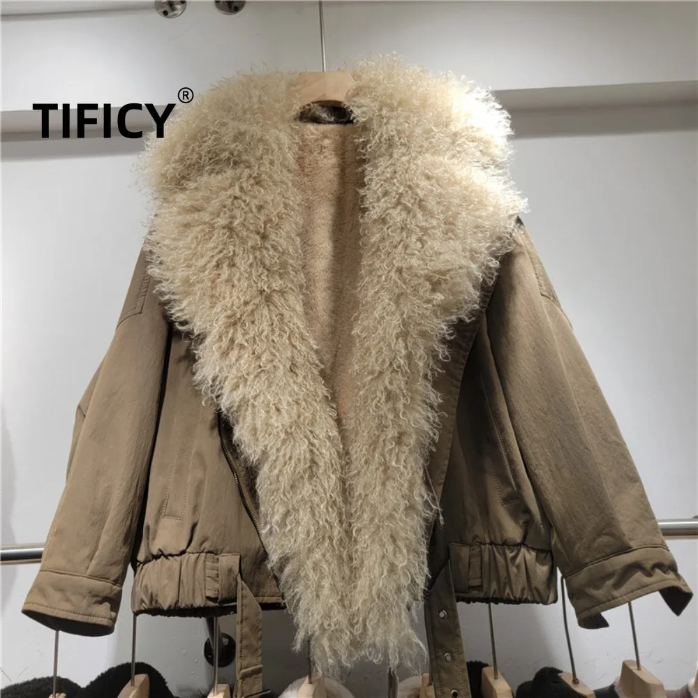 High Street Womens Autumn and Winter New Fashionable Temperament Fashionable Casual Simple Big Collar Lazy Imitation Fur Jackets