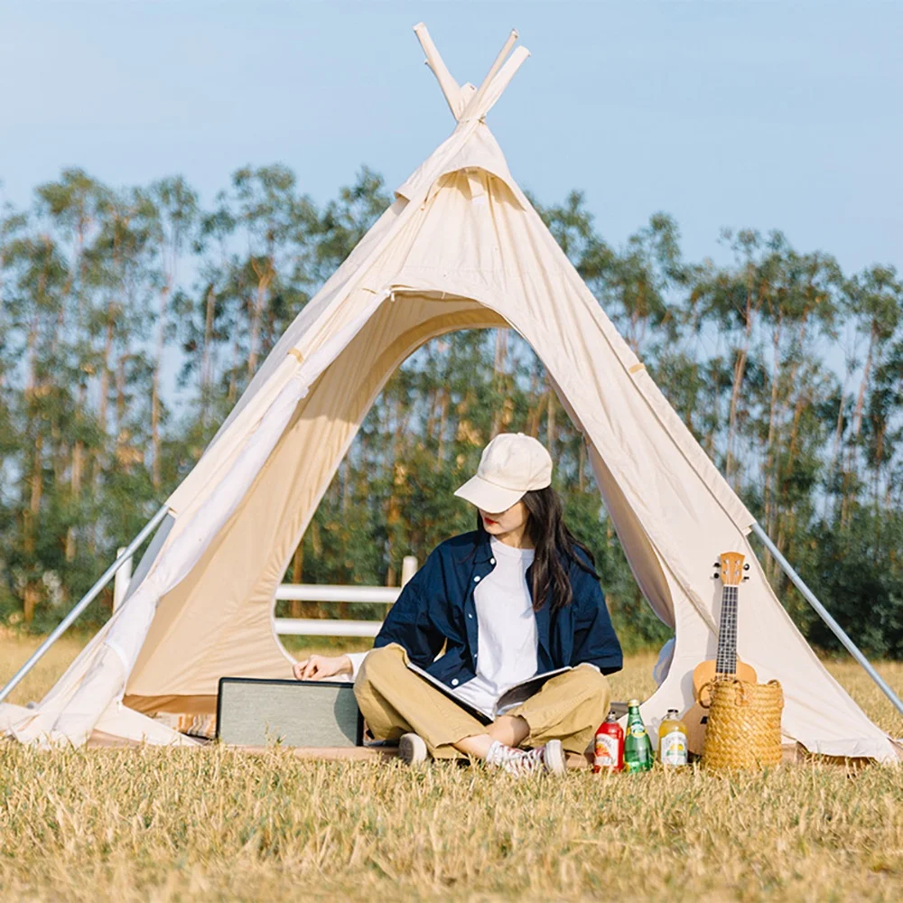 Outdoor Tent Camping Fine Camping Pyramid Rain Proof Oxford Cloth Canopy Shed Insidecustom