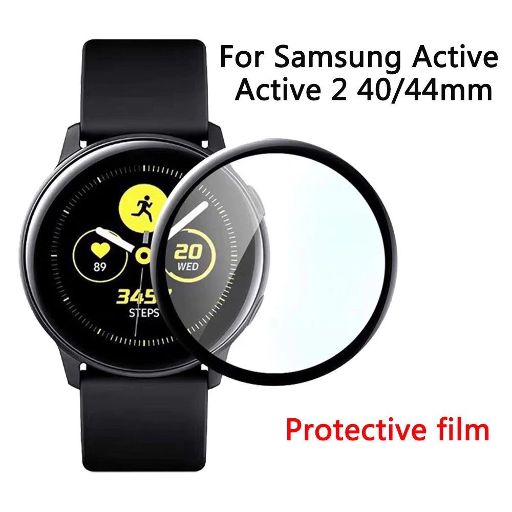 ฟิล์มป้องกันขอบโค้งนิ่มแบบ3D สำหรับ Samsung Galaxy Watch Active 2 40มม. 40มม. Active 2ป้องกันหน้าจอ