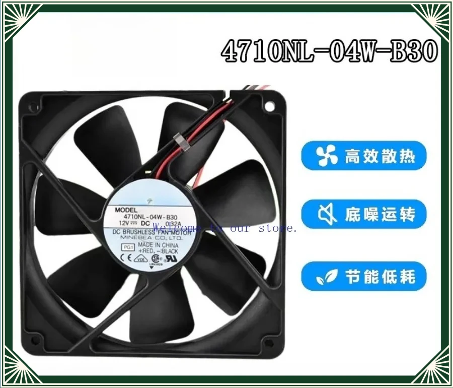

4710NL-04W-B30 DC12V 0.32A 12025 12CM Dual Ball Bearing Cooling Fan For NMB