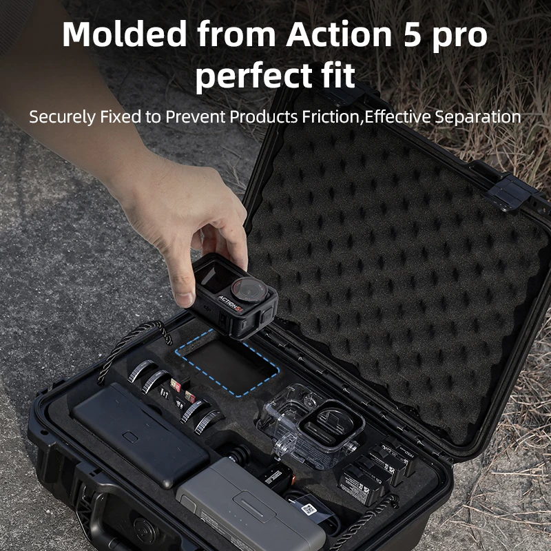 STARTRC PHOTO Doppelschichtige wasserdichte Hartschalen-Tragetasche für DJI Osmo Action 6/5 Pro/4/3 Zubehör Reise-Tragetasche Schutzhülle – Detail 5