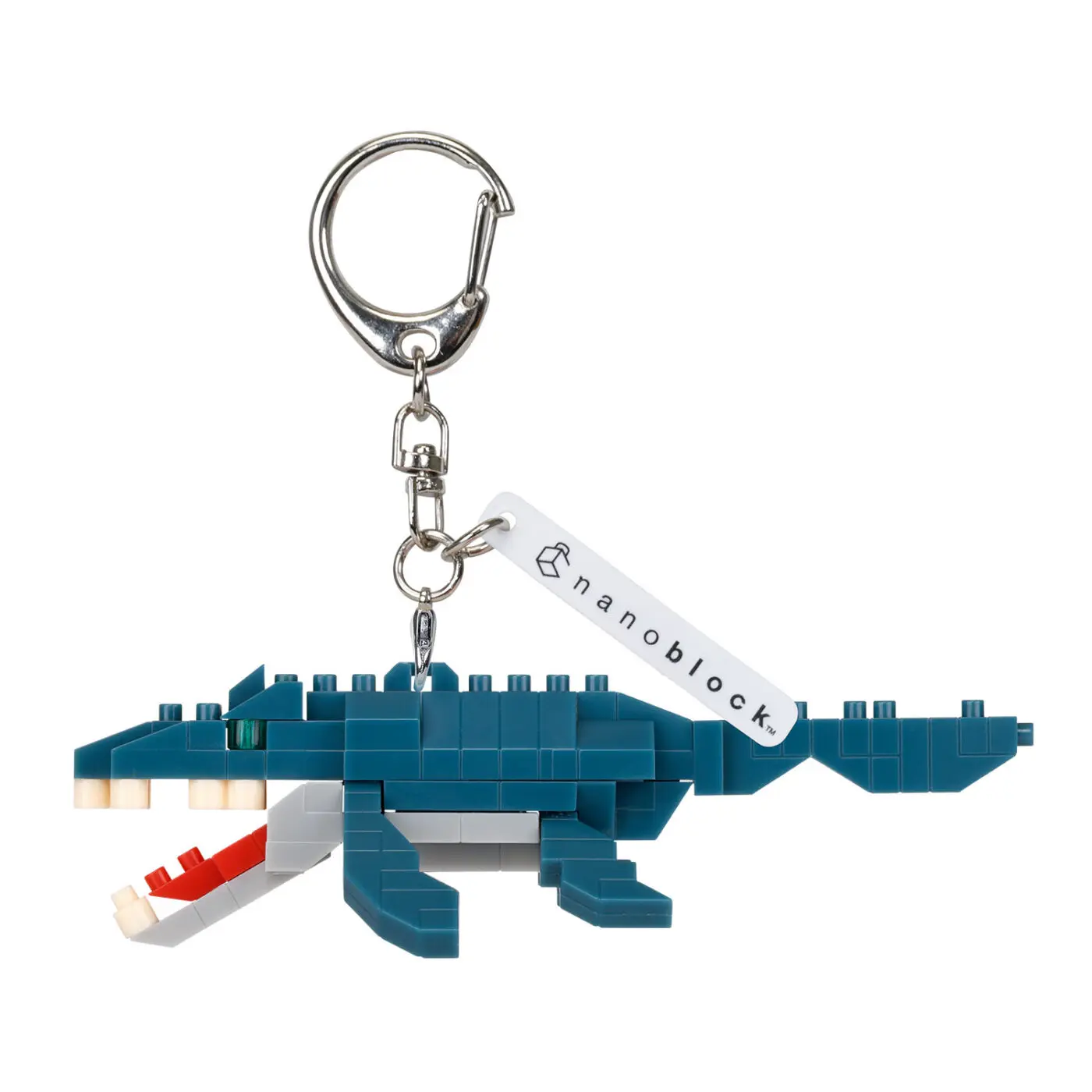 Брелок-подвеска Nanoblock N-Fig Мозазавр с отсоединяемой цепочкой для сумки, без сборки, парный брелок, коллекционный подарок