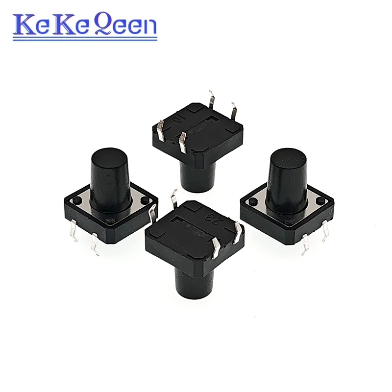 

50 шт./лот 12*12*12 мм 12x12x12 мм сенсорная кнопка Микро-переключатель с прямым подключением Кнопка самосброса 12x12x12 DIP 4PIN 12*12*12*12