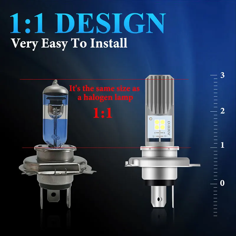 1pcs H4 LED Moto H6 BA20D P15D LED Moto Motorcycle Headlight Bulbs Lens white Hi Lo Lamp Motorbike Headlight Lamp 12v